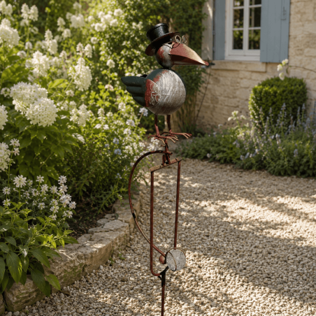 Balancier de jardin gros corbeau en métal – vue entière