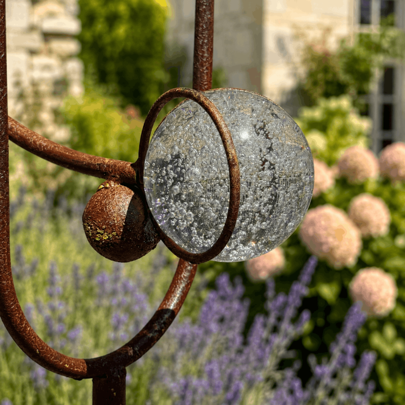 Mobile de jardin corbeau avec contrepoids en verre