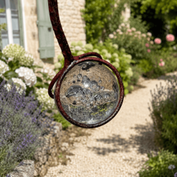 Boule en verre bullé du balancier de jardin