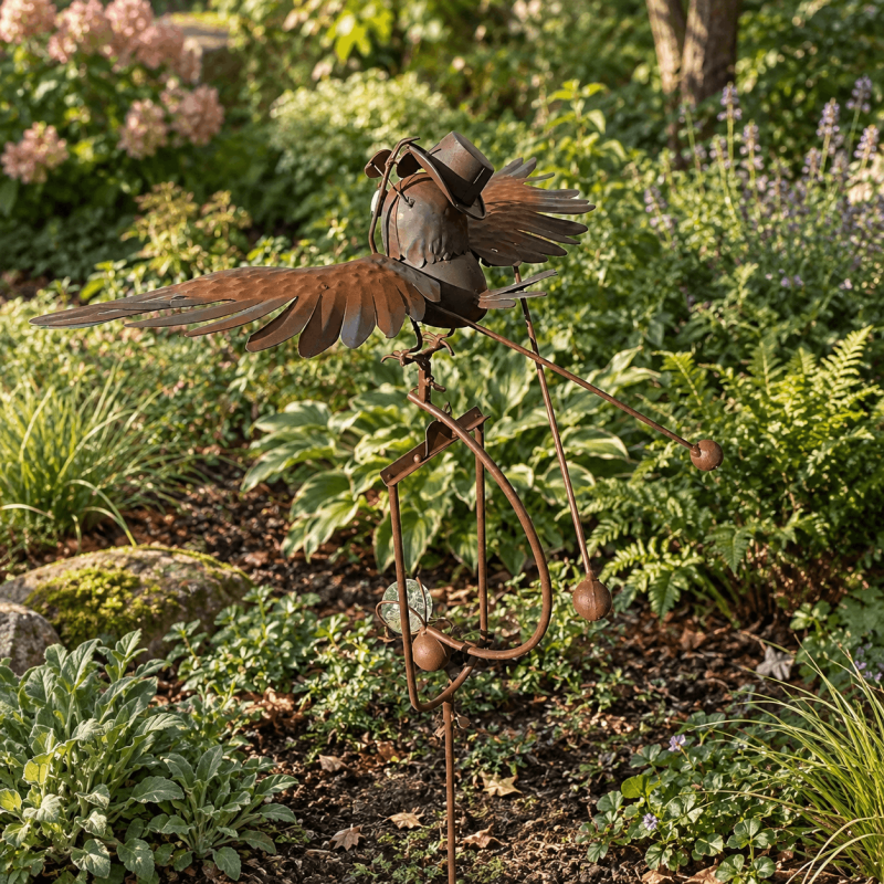Mobile de jardin à vent avec contrepoids pour ailes mobiles