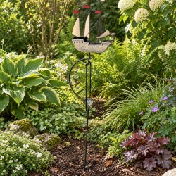 Mobile de jardin voilier à balancier en métal H 144 cm