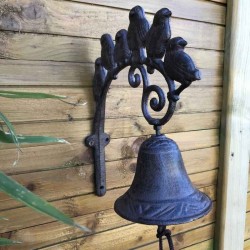Cloche de porte-jardin-portail motif oiseau en fonte