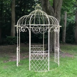 Gloriette kiosque pergolas belvédère de jardin fer vanille vue entière 