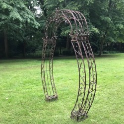 Arche à rosier en métal marron patiné – H 240 cm