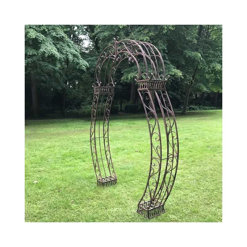 Arche à rosier en métal marron patiné – H 240 cm