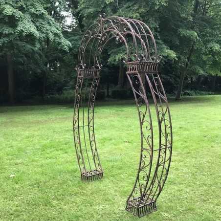 Arche à rosier en métal marron patiné – H 240 cm