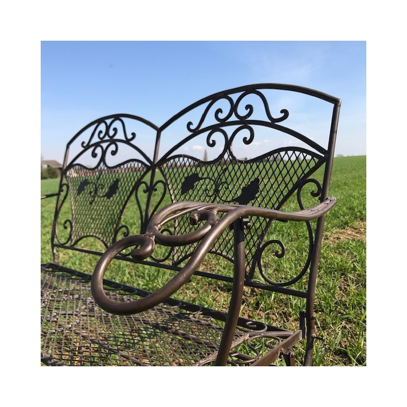 Banc fer forgé pliable marron