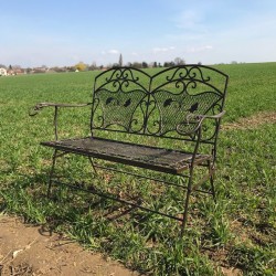 Banc fer forgé pliable marron