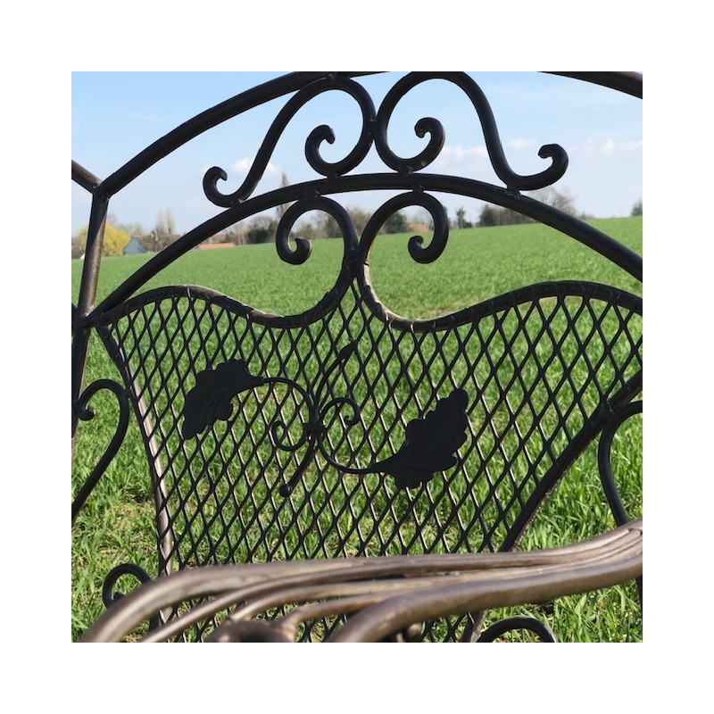 Banc fer forgé pliable marron