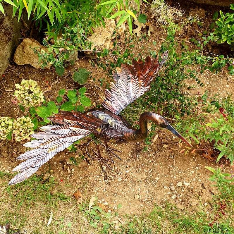  Grue petit modèle bronze ailes en bas 69,00 € LEZARD DU JARDIN