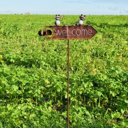 Pic, tuteur décoratif de jardin welcome grenouille