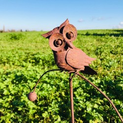 Pic décoratif de jardin, balancier en fer chouette