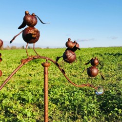 Pic décoratif de jardin, balancier en fer motifs chiens