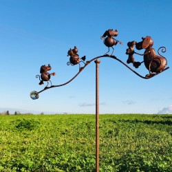 Pic décoratif de jardin, balancier en fer motifs chiens