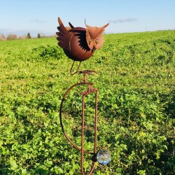 Balancier décoratif de jardin en fer motif hiboux