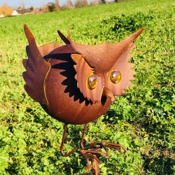 Balancier hibou métal 143 cm pour jardin | Lézard du Jardin.