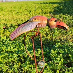 Pic de jardin décoratif, balancier en fer corbeau