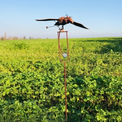 Pic de jardin décoratif, balancier en fer corbeau