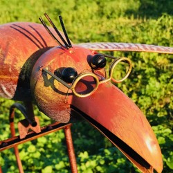 Pic de jardin décoratif, balancier en fer corbeau