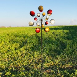 Éolienne décorative, moulin a vent  de jardin colorée  en fer modèle MONTSEGUR