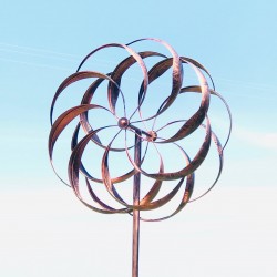 Éolienne décorative Modèle Chinon | Moulin à vent de jardin en métal  patiné cuivre
