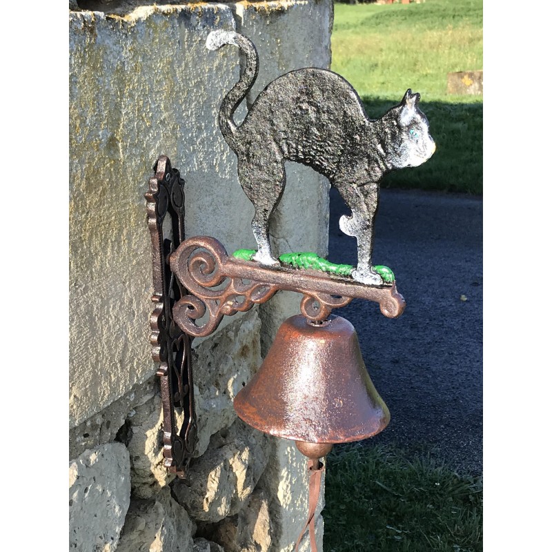 Grande Cloche De Porte Fonte H 45cm motif Chat noir 54,90 € LEZARD DU JARDIN