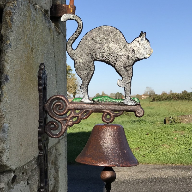 Grande Cloche De Porte Fonte H 45cm motif Chat noir 54,90 € LEZARD DU JARDIN