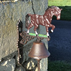 Grande Cloche De Porte Fonte H 45cm motif Cheval