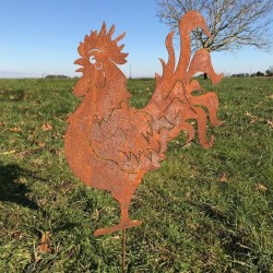 Grande Silhouette Métal Coq pour Décoration Jardin