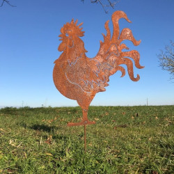 Grande Silhouette Métal Coq pour Décoration Jardin