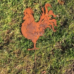 Grande Silhouette Métal Coq pour Décoration Jardin