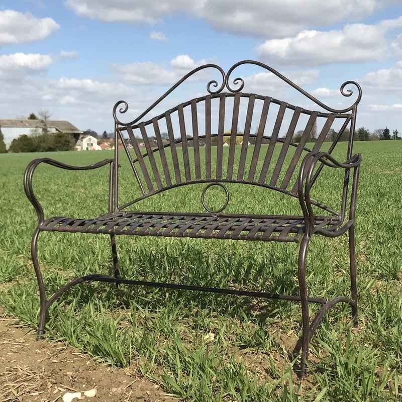 Banc de jardin fer forgé arabesque