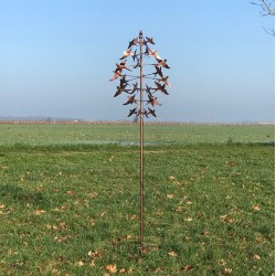 Moulin à Vent De Jardin En Métal Éolienne Décorative motif Hirondelle vue entière 