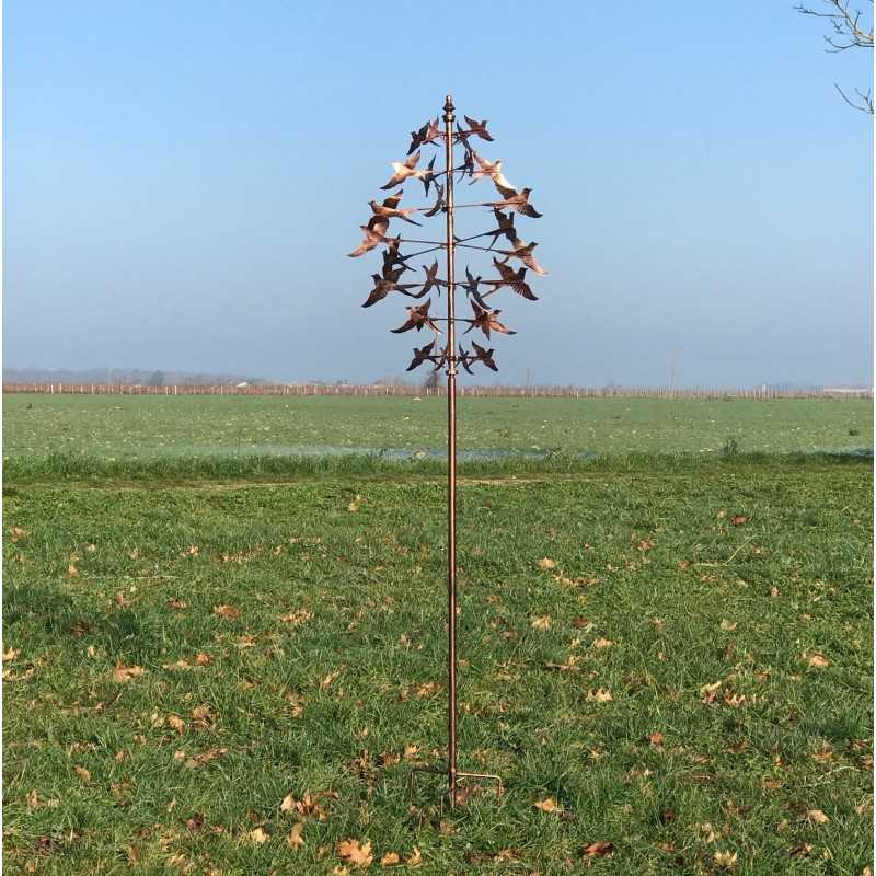 Moulin à Vent De Jardin En Métal Éolienne Décorative motif Hirondelle vue entière