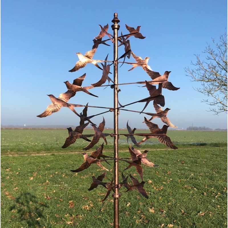 Éolienne hirondelle jardin 233 cm en métal| Lézard du Jardin