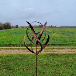 Éolienne décorative de jardin en fer cuivré brossé moulin à vent de jardin CHAMBORD