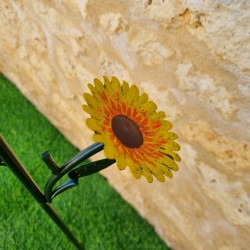 Pluviomètre décoratif motif perroquet coloré 152x30x17 cm vue du motif fleur
