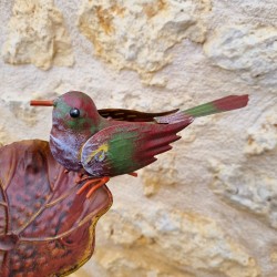 Mangeoire bain d'oiseau abreuvoir sur pic 110X29X17 vue de l'oiseau 