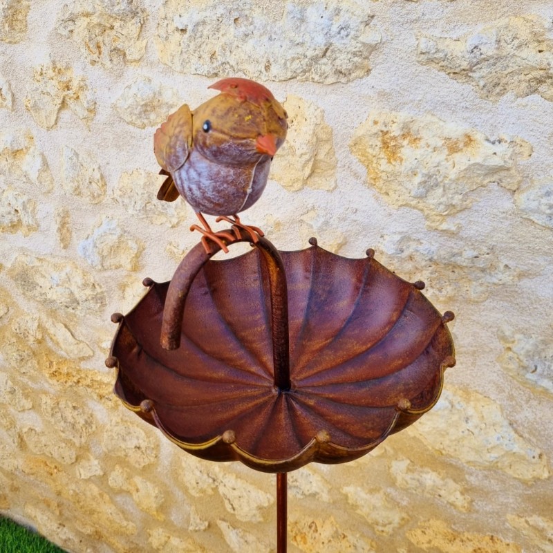 Mangeoire à oiseau original avec moineau suspendu 148x27