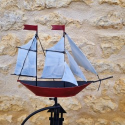 Balancier déco marine de jardin en métal vue du bateau voilier