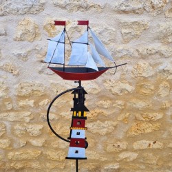 Balancier déco marine de jardin en métal vue de face