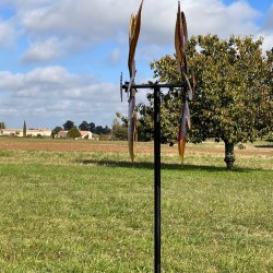 Grande éolienne décorative en métal hauteur 210 cm modèle Sintra