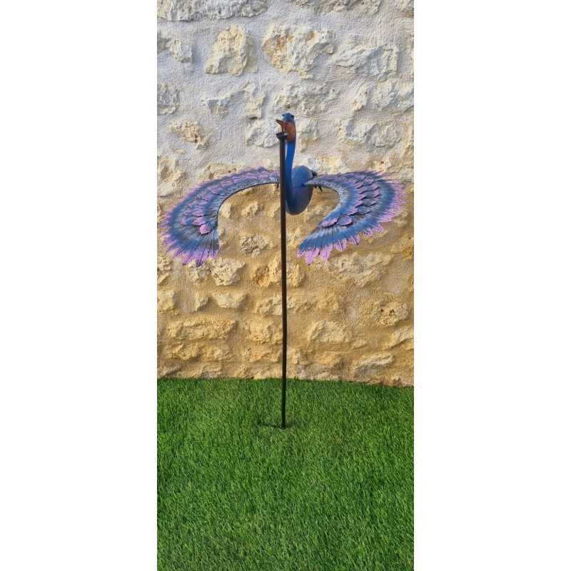 Balancier grand oiseau violet