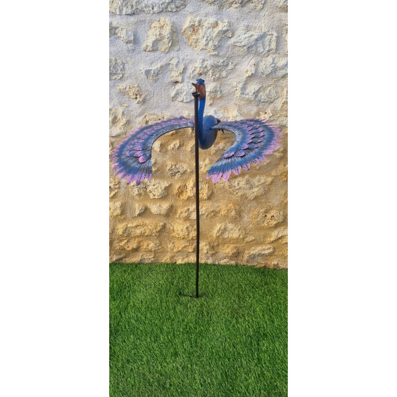 Balancier grand oiseau violet