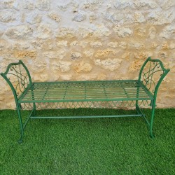 Banc de jardin Dagobert vert ancien vue de face 