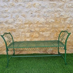 Banc de jardin Dagobert vert ancien vue de face 