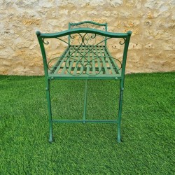 Banc de jardin Dagobert vert ancien vue de coté 