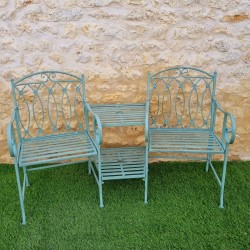 Banc de jardin en fer tablette Longueur 153 cm vue de face 