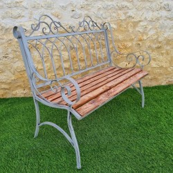 Banc de jardin fer forgé patiné rouille antique confortable 239,00 € LEZARD  DU JARDIN