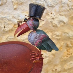 Bain d'oiseaux , mangeoire à graine corbeaux colorés déco de jardin métal 110 cm 34,90 € LEZARD DU JARDIN